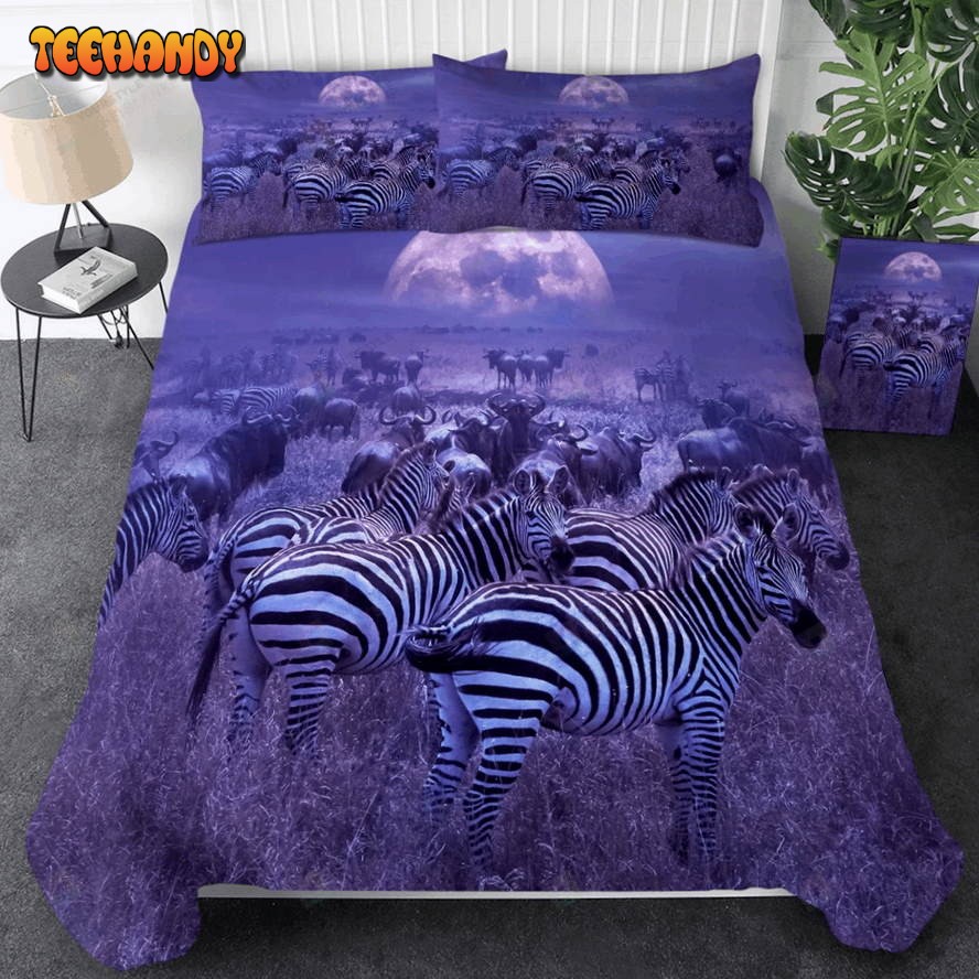 3d Zebra On The Pampasgrass Bed Sheets Spread Duvet Cover Bedding Sets