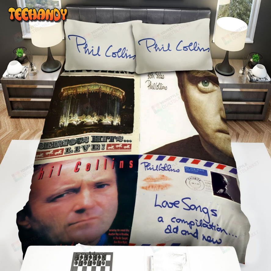 4in1 Album Cover Phil Collins Spread Comforter Duvet Cover Bedding Sets