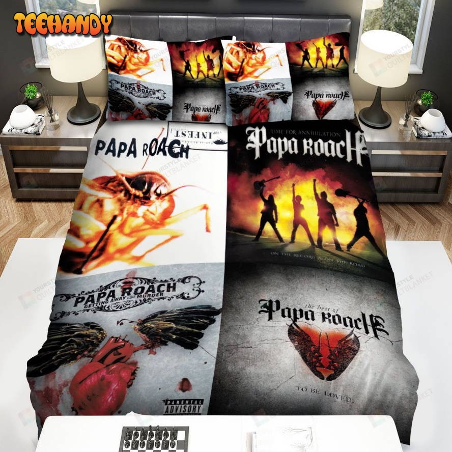 4in1 Album Cover Photo Papa Roach Spread Comforter Bedding Sets