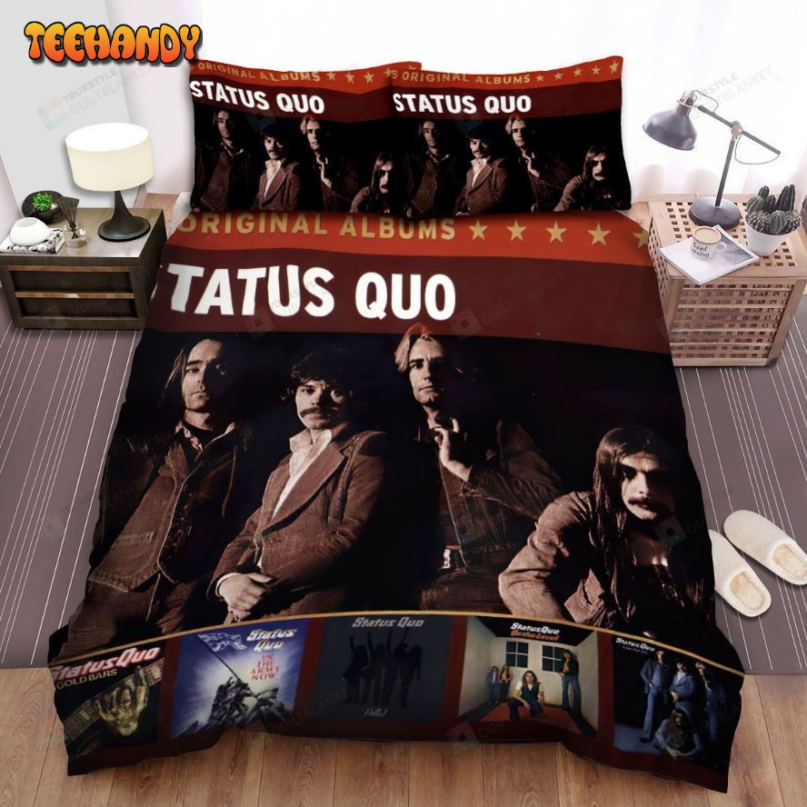 5 Original Albums Status Quo Spread Comforter Duvet Cover Bedding Sets