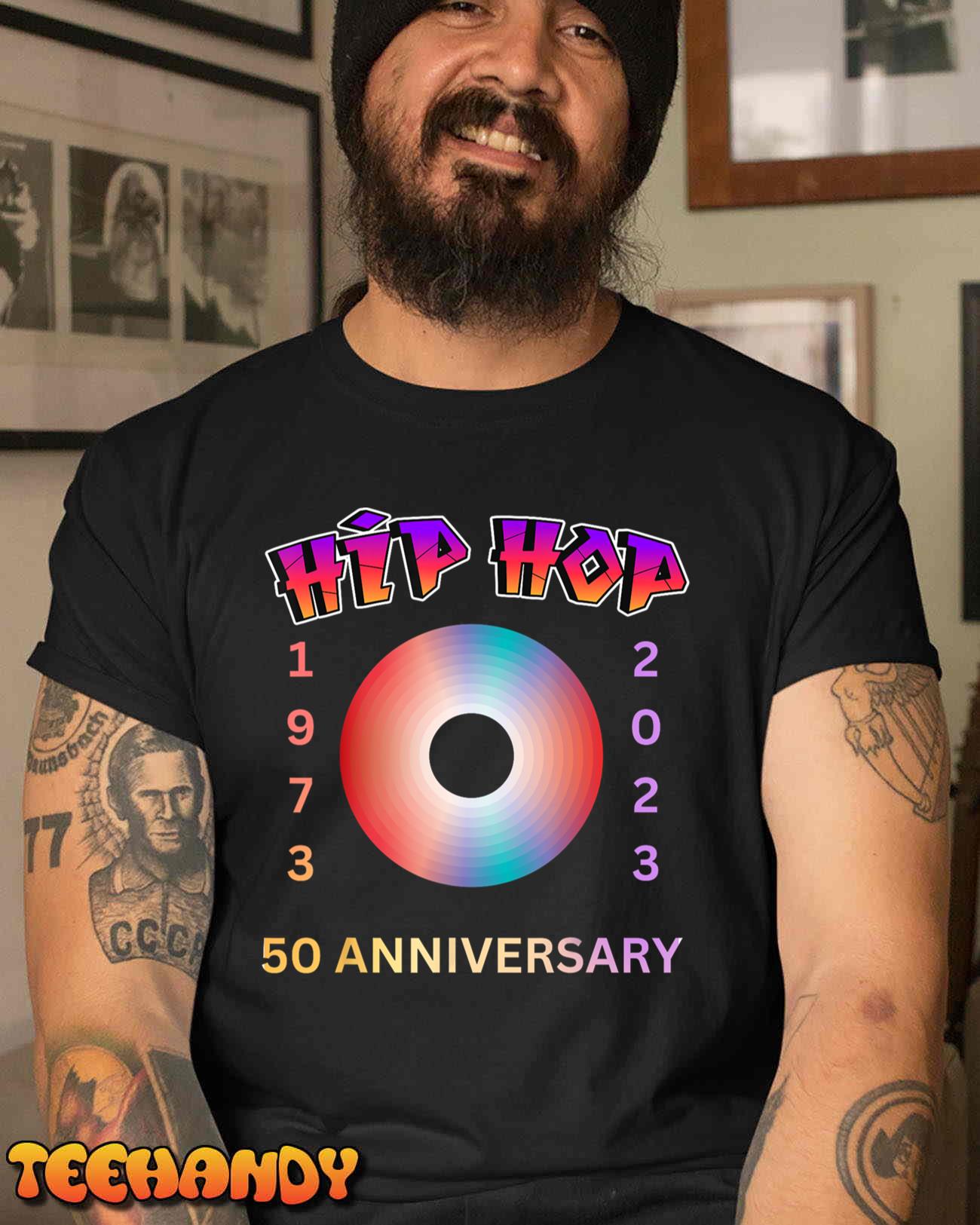 50 Years Hip Hop Vinyl Retro 50th Anniversary Hip Hop T-Shirt