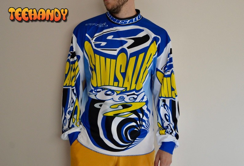 90s Vintage Sinisalo Racing Motocross Jersey Ugly Sweater, Ugly Sweater