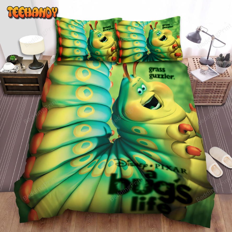 A Bug’s Life Movie Happy Worm Photo Bed Sheets Duvet Cover Bedding Sets