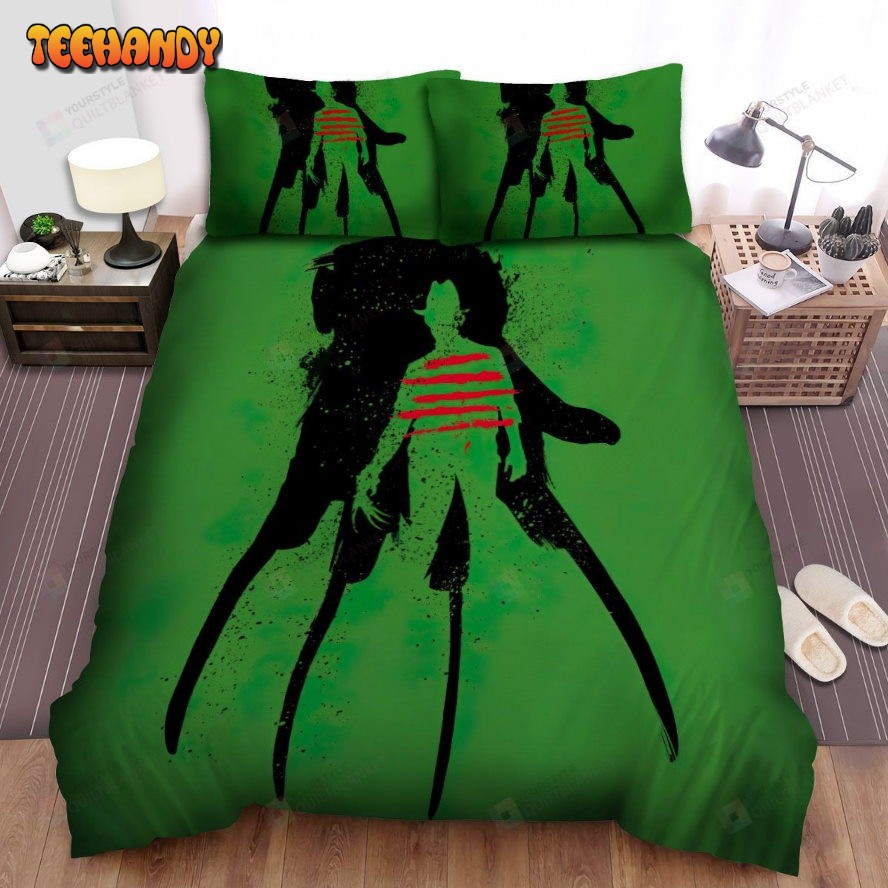 A Nightmare On Elm Street Movie Green Background Photo Bedding Sets