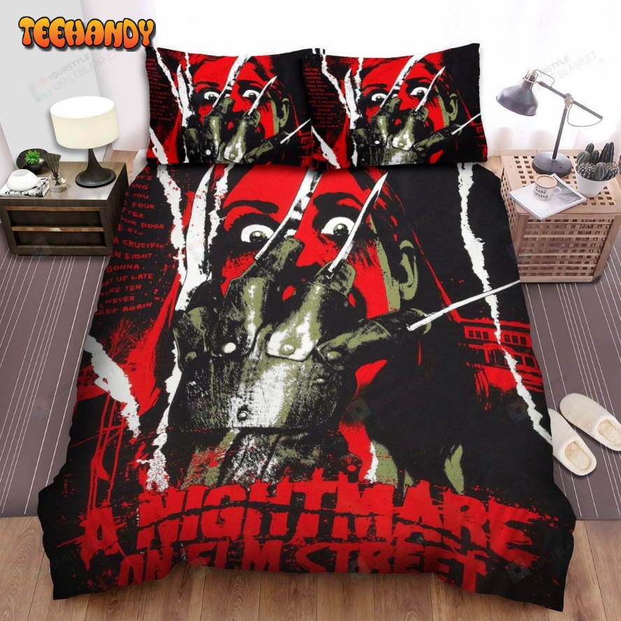 A Nightmare On Elm Street Movie Poster Iii Spread Comforter Bedding Sets