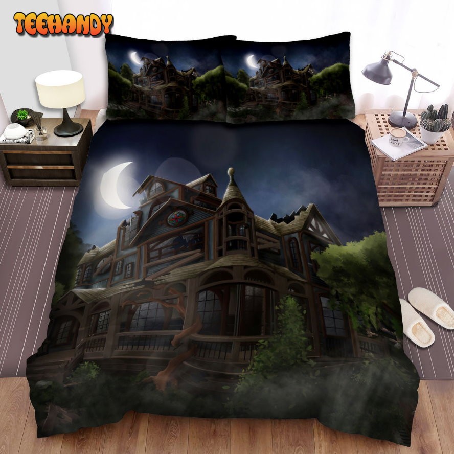 Abandoned Wooden Haunted House Illustration Spread Bedding Sets