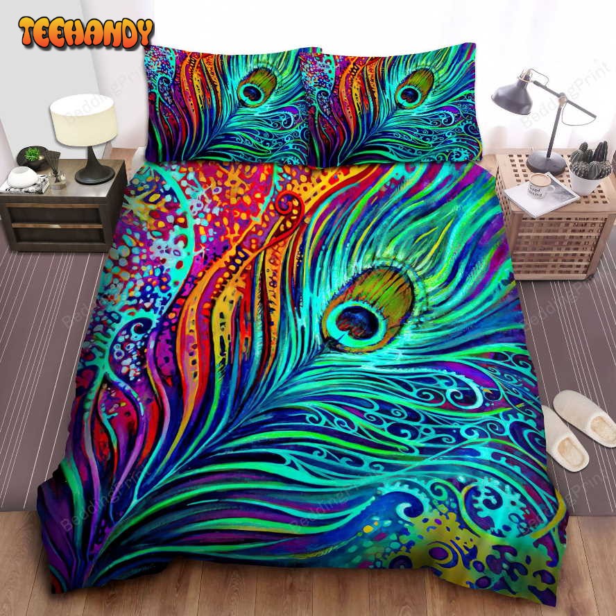 Abstract Peacock Feather Bedding Set