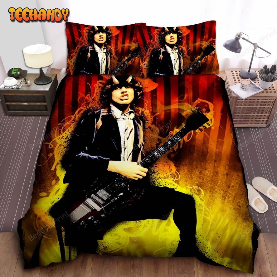 AcDc Evil Angus Young Bed Sheet Duvet Cover Bedding Sets