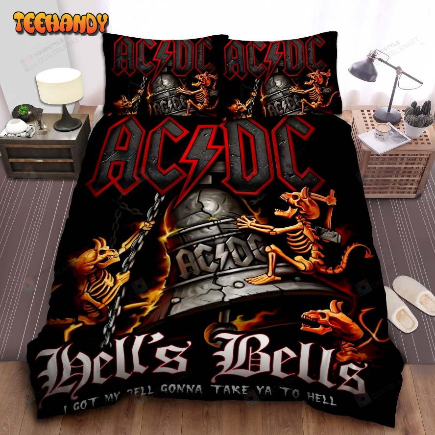 AcDc On Hell’s Bells Lyrics Comforter Duvet Cover Bedding Sets