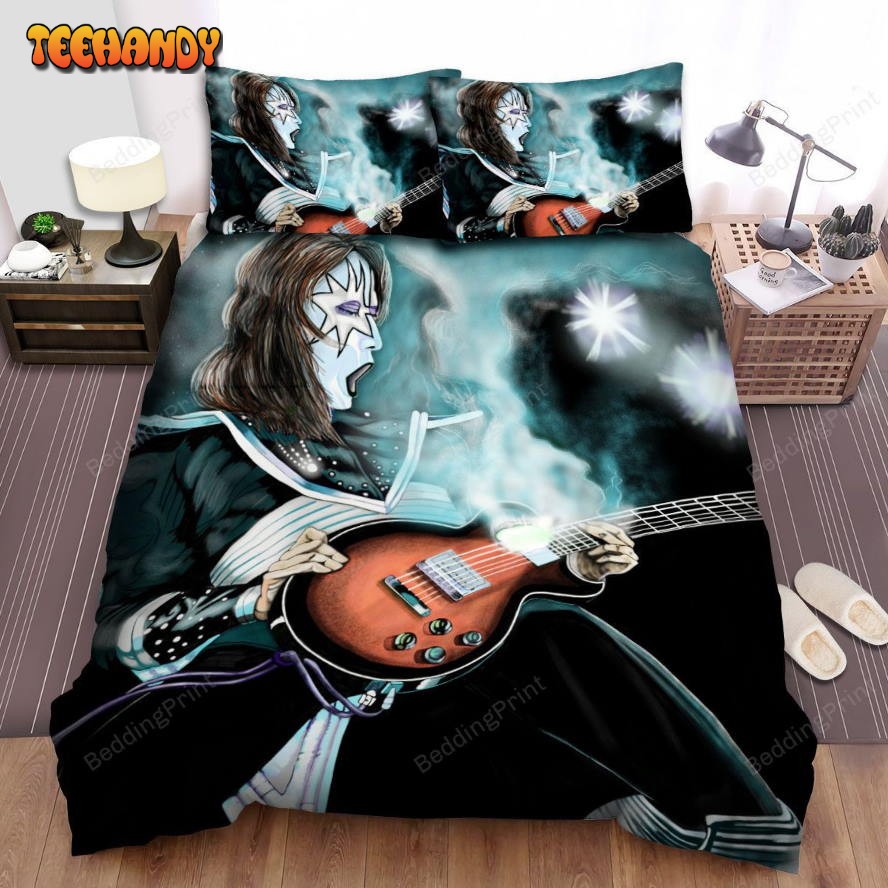 Ace Frehley Galaxy Guitar Art Bed Sheets Duvet Cover Bedding Sets