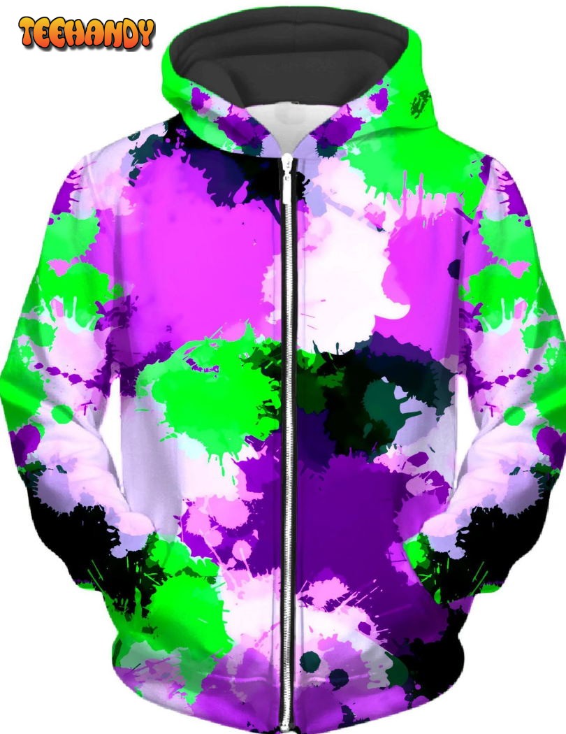 Acid Melt Unisex Zip-Up 3D Hoodie For Men Women All Over 3D Printed Hoodie