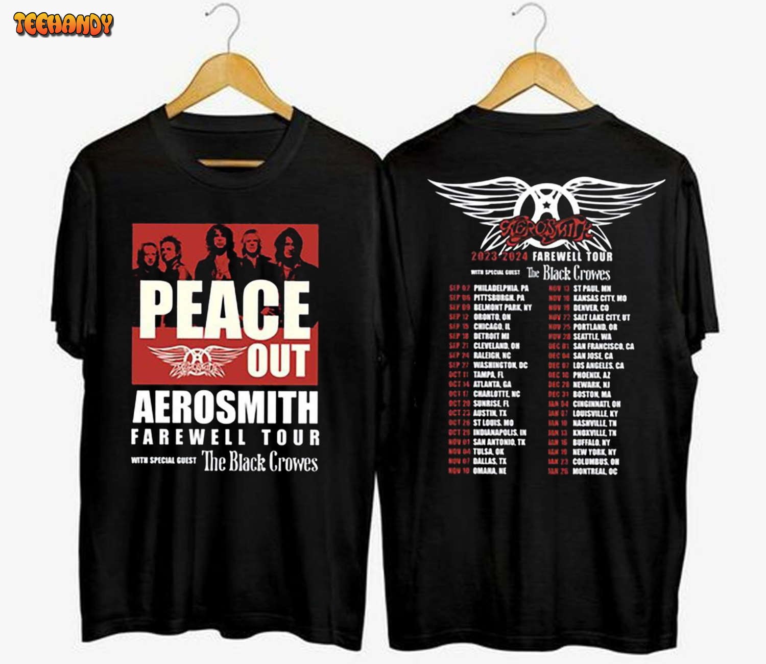 Aerosmith 2023-2024 shirt, Peace Out Farewell Tour Fan Shirt