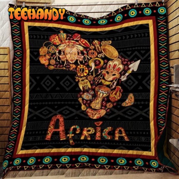 Africa Map Style 3D Customized Quilt Blanket