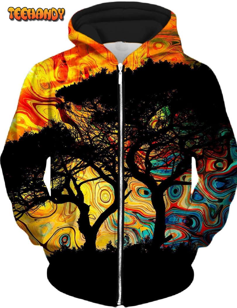 African Sun Unisex Zip-Up 3D Hoodie For Men Women All Over 3D Printed Hoodie