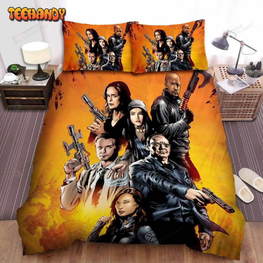 Agents Of S.H.I.E.L.D. Movie Art 2 Spread Comforter Duvet Cover Bedding Sets