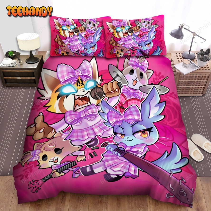 Aggretsuko Adorable Metal Girl Band Spread Duvet Cover Bedding Sets