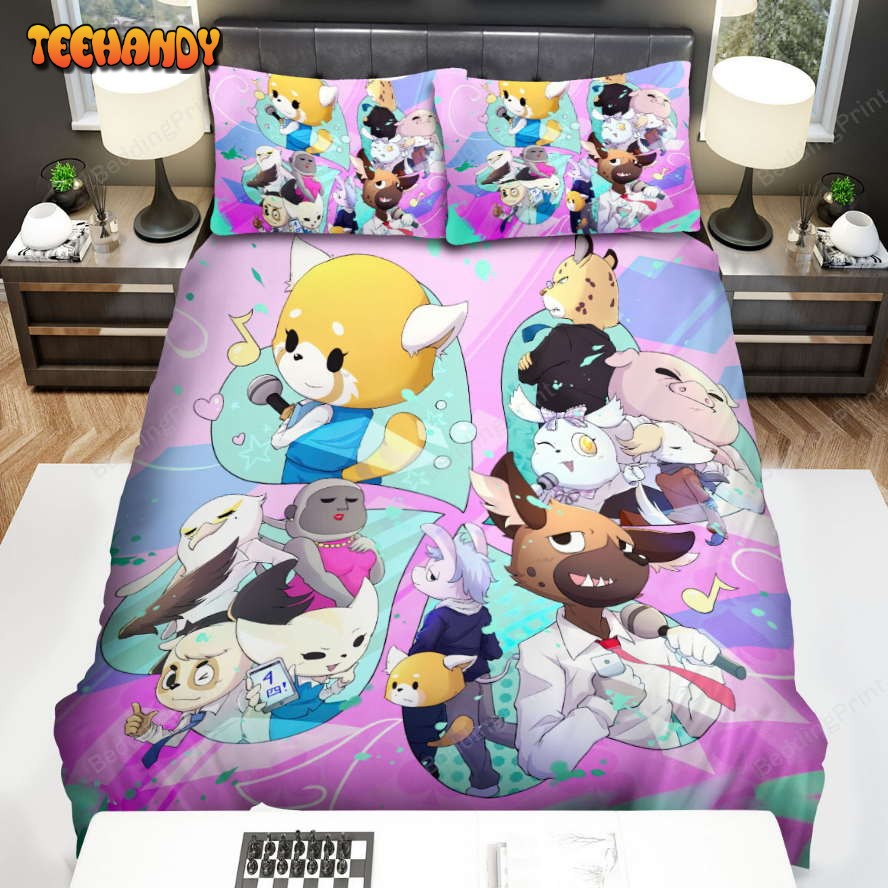 Aggretsuko Main Characters Digital Artwork Spread Duvet Cover Bedding Sets