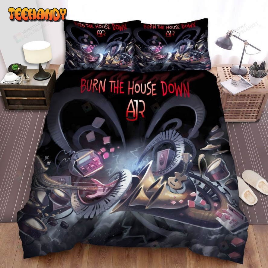 Ajr Band Burn The House Down Album Cover Spread Comforter Bedding Sets