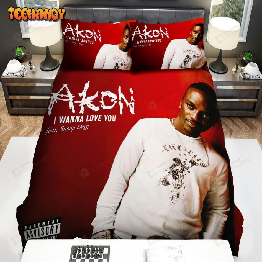 Akon I Wanna Love You Album Cover Spread Comforter Bedding Sets