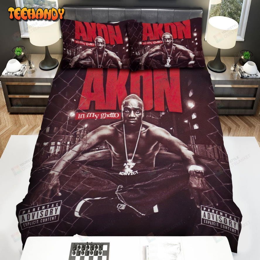 Akon In My Ghetto Album Cover Spread Comforter Duvet Cover Bedding Sets