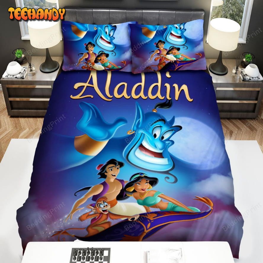 Aladdin And Jasmine Abu The Monkey Flying On The Magic Carpet Bedding Sets