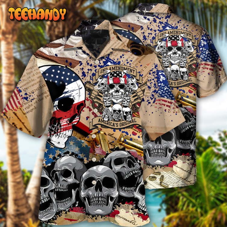 America 2nd Amendment Skull Hawaiian Shirt