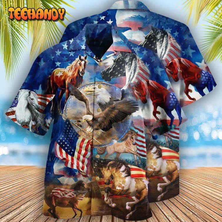 America Horse Patriotic America Hawaiian Shirt