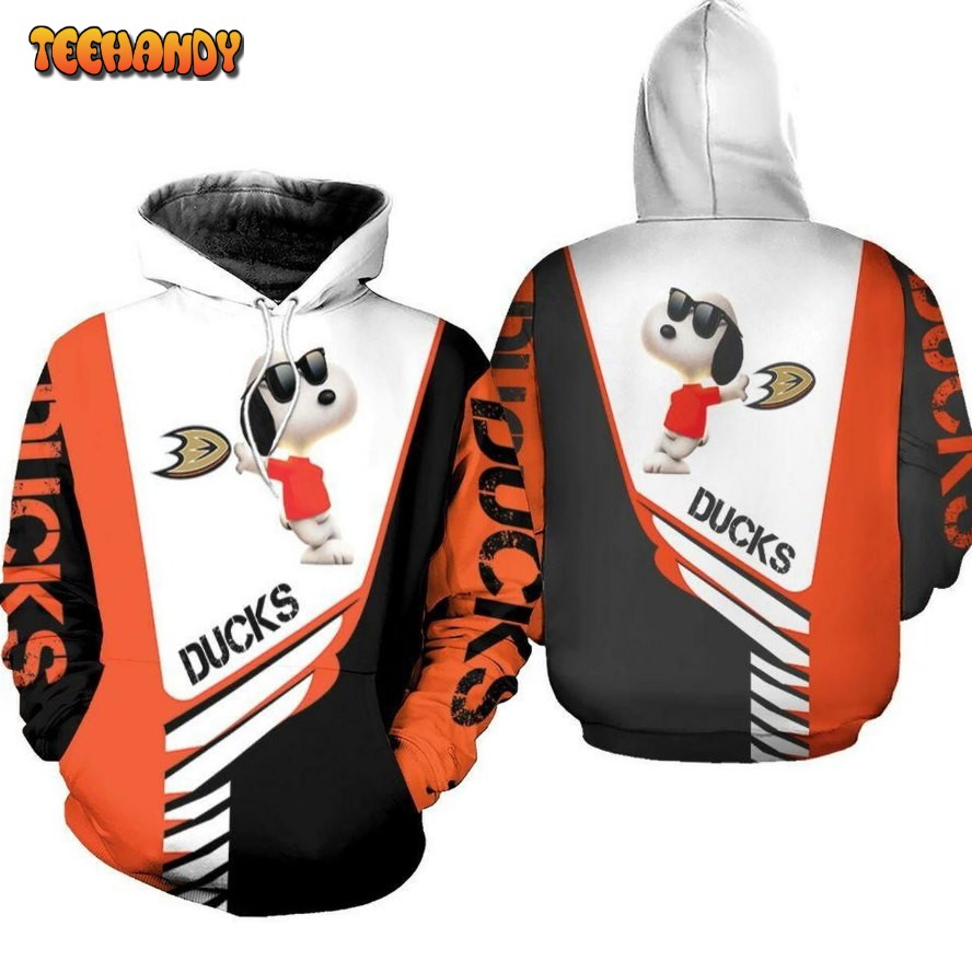 Anaheim Ducks Snoopy For Lover Hoodie 3D Hoodie Sweater Tshirt Hoodie