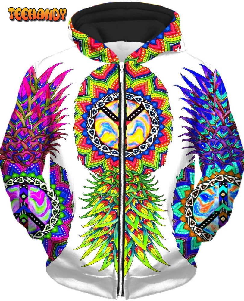 Ananas Trio Unisex Zip-Up 3D Hoodie All Over 3D Printed Hoodie