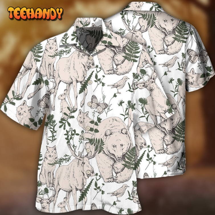 Animals Wild Animals Forest Basic Style Hawaiian Shirt