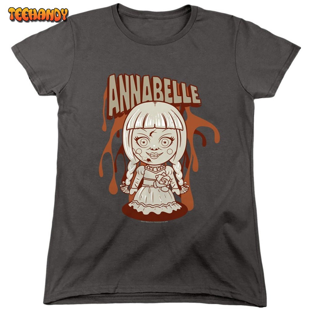 Annabelle Cartoon Doll Juniors and Women Charcoal Shirts