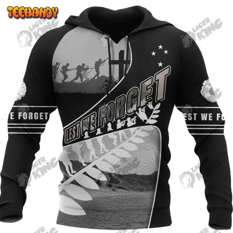 Anzac Day New Zealand Pullover And Zip Pered Hoodies Custom 3D Graphic