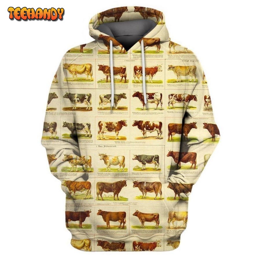 Aop Breeding Cows Pullover And Zip Pered Hoodies Custom 3D Graphi