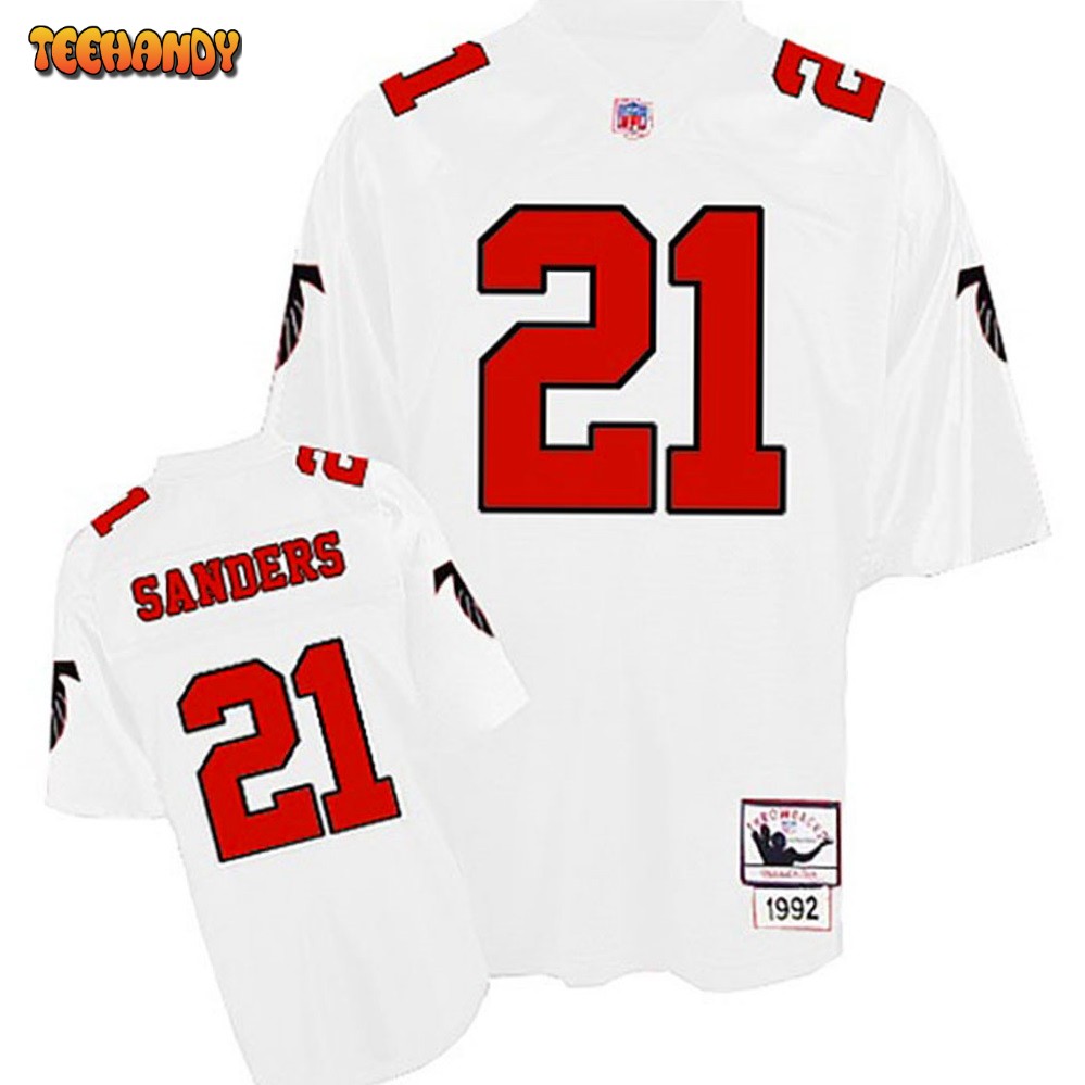 Atlanta Falcons Deion Sanders White 1992 Throwback Jersey