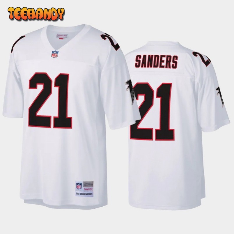 Atlanta Falcons Deion Sanders White Throwback Jersey