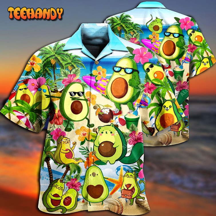 Avocado Chilling By The Beach Hawaiian Shirt