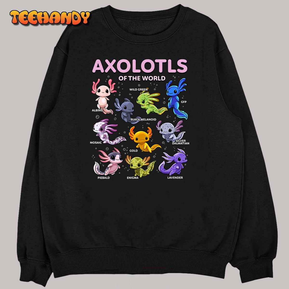 Axolotl Shirt Kawaii Axolotls of the World Axolotl Animals T-Shirt