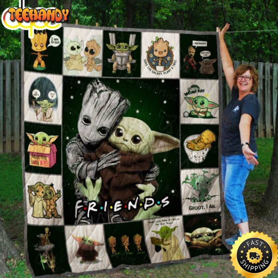 Baby Yoda And Baby Groot Marvel Movie Blanket