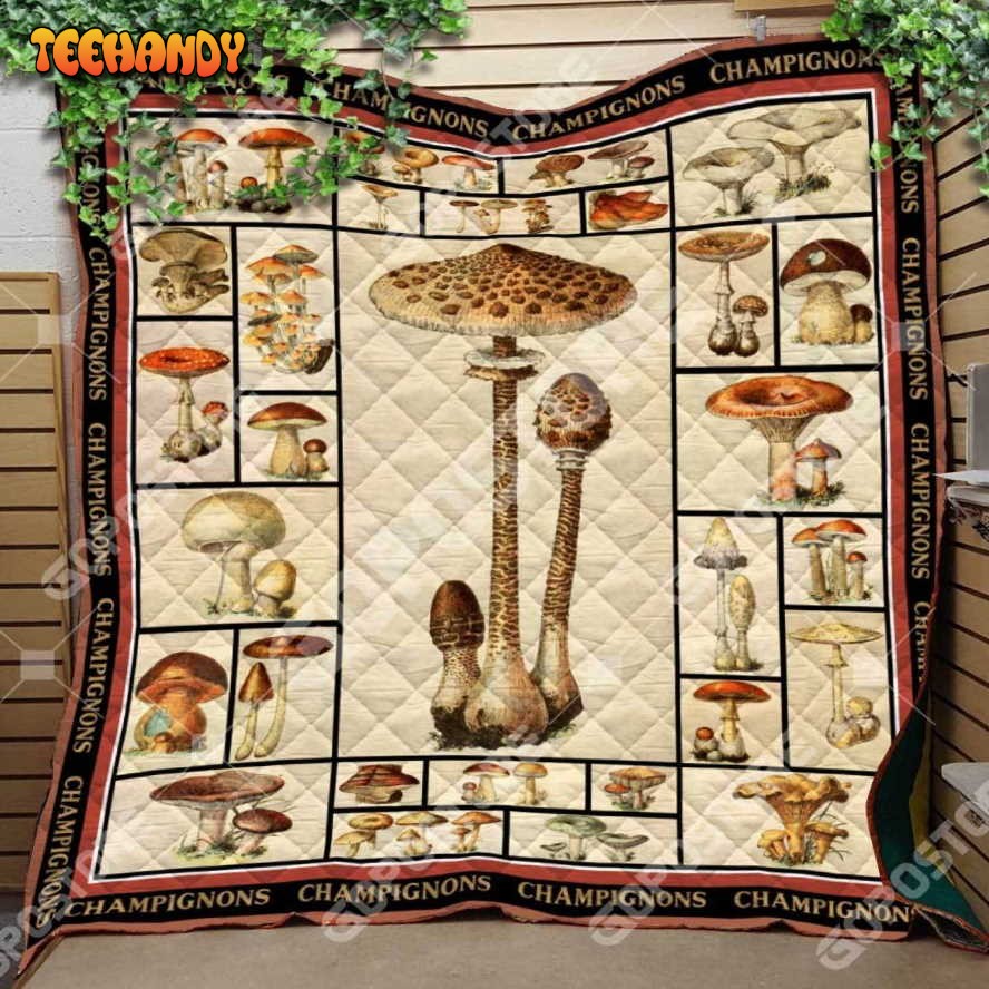 Beautiful Mushroom Like 3D Customized Quilt Blanket