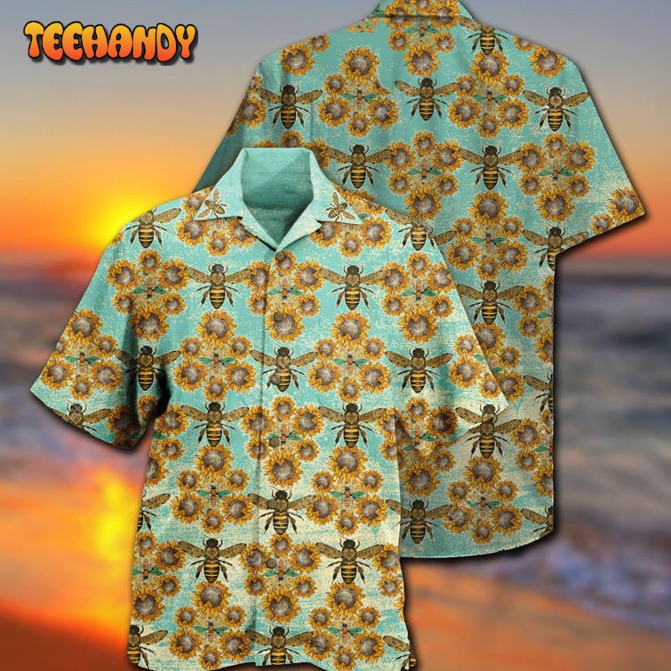 Bee Loves Sunflowers Hawaiian Shirt