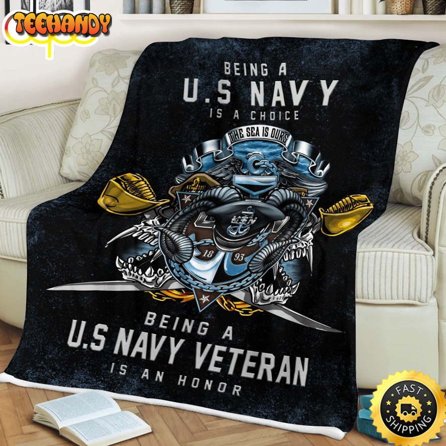 Being A Us Navy Is A Choice Fleece Throw Blanket