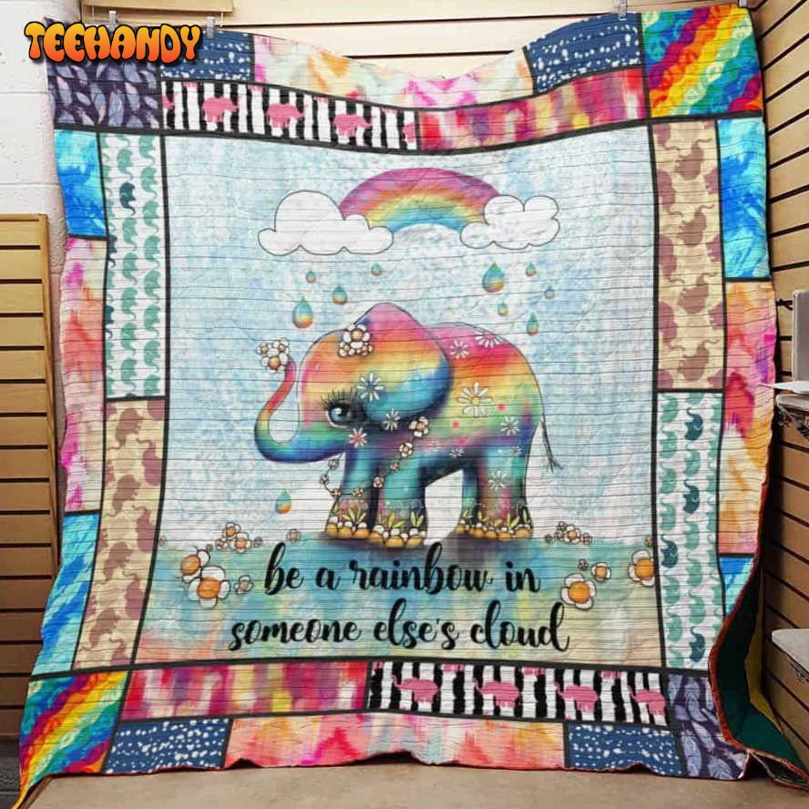 Berainbow In Someone Else’S Cloud Elephant Customized Quilt Blanket