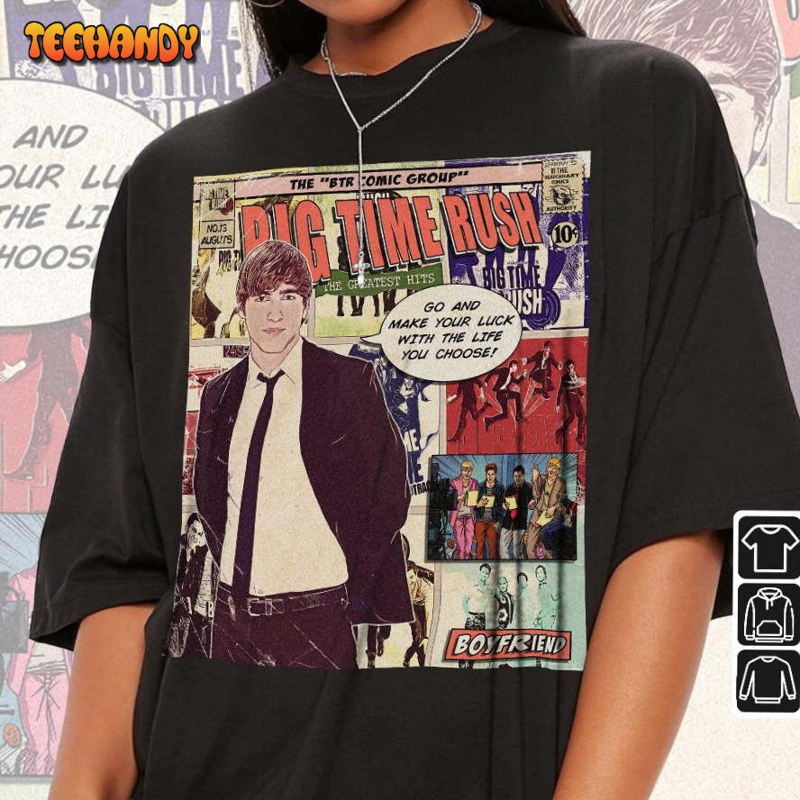 Big Time Rush Comic Book Art Boyfriend Btr Album World Tour Concert T Shirt