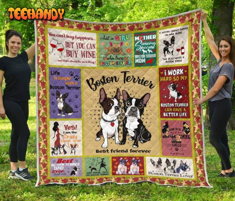 Boston Terrier Crazy Boston Terrier Lady 3D Quilt Blanket