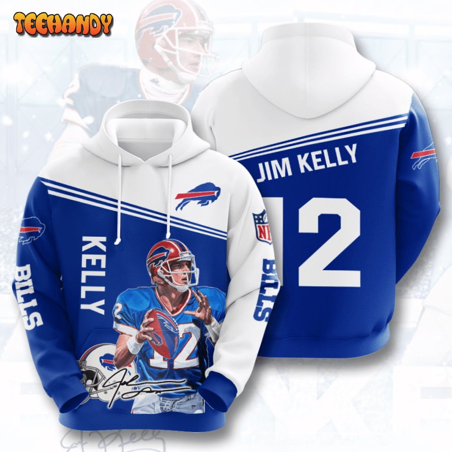 Buffalo Bills Jim Kelly 12 3D Hoodie