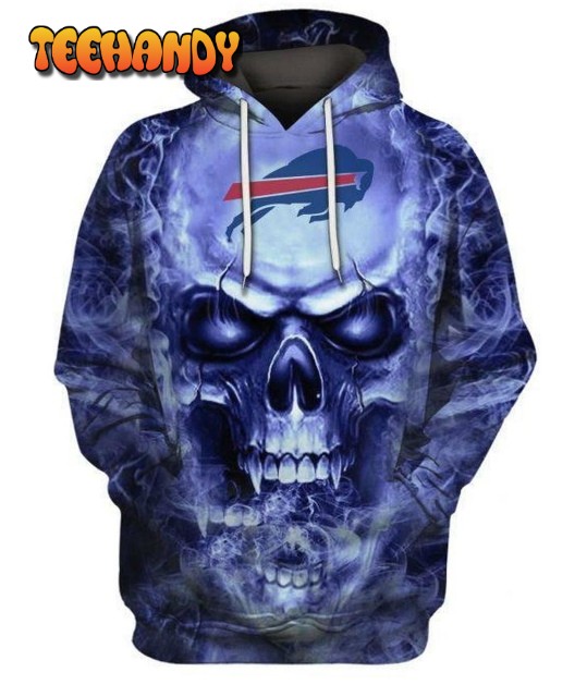 Buffalo Bills Nfl Football Skull Hoodie All Over Print 3D Hoodie