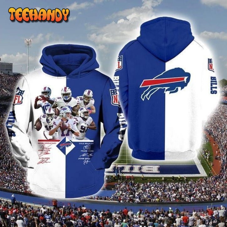 Buffalo Bills Players Signed Zip 3D Hoodie All Over Print