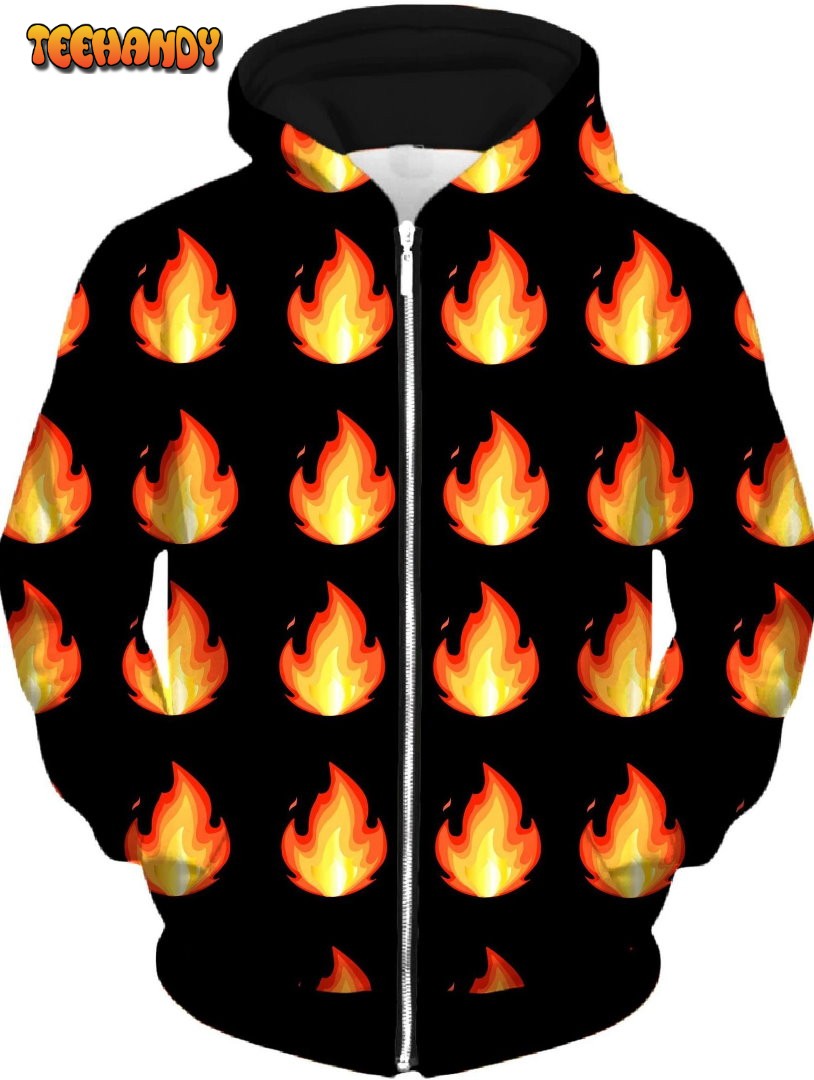 Burn Unisex Zip-Up 3D Hoodie For Men Women All Over 3D Printed Hoodie