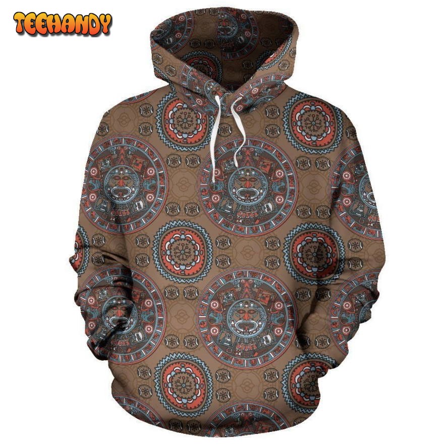 Calendar Aztec Design Print Pattern Pullover 3D Hoodie For Men Women