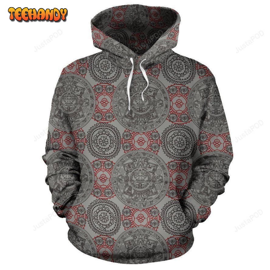 Calendar Aztec Style Print Pattern Pullover 3D Hoodie For Men Women